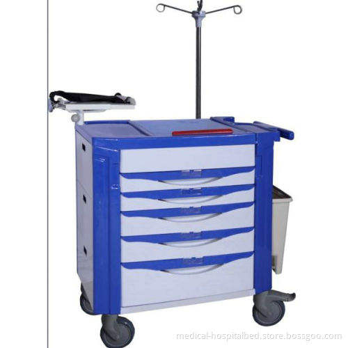 Manual Multi-purpose Crash Cart , Medical Trolley With Drawers